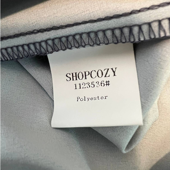 New COZY Halter Dress in Blue with Multicolored Floral Trim Size 8 - Picture 6 of 8